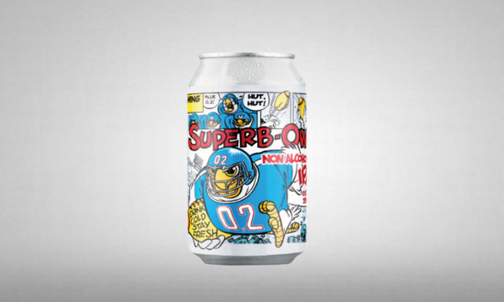 Superb-owl van Uiltje Craft Beer Blikje Superb-owl van Uiltje Craft Beer op een grijze achtergrond